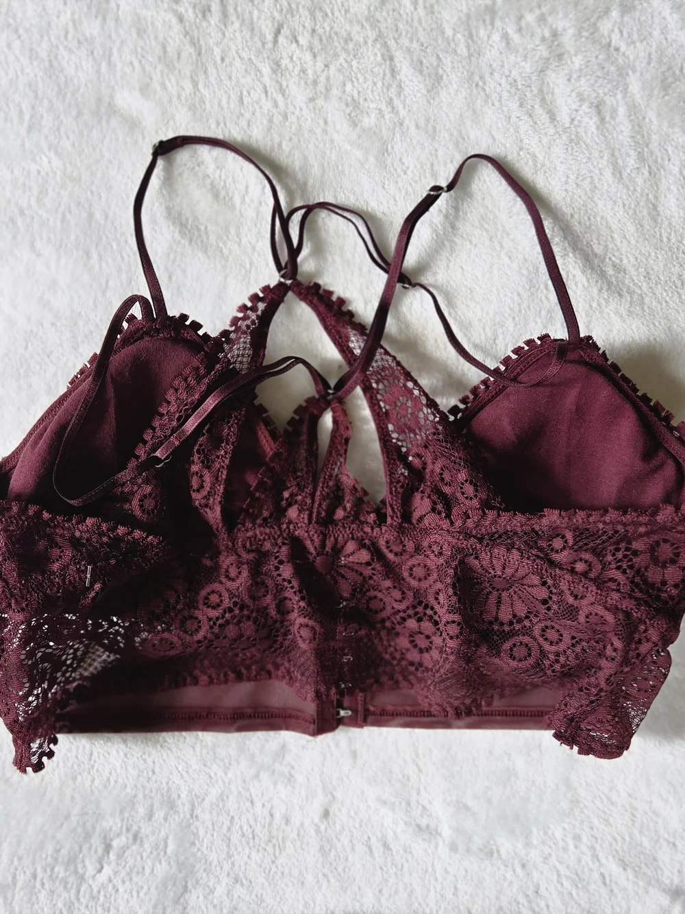 Lace Bralette - Burgundy Floral Lace Women's Bralette Romance New With Tags - Picture 5 of 6